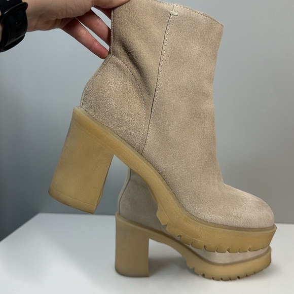 Dolce Vita Gum Sole Tan Platform Moto Side Zip Suede Ankle Boots Size 9.5 - Picture 15 of 16